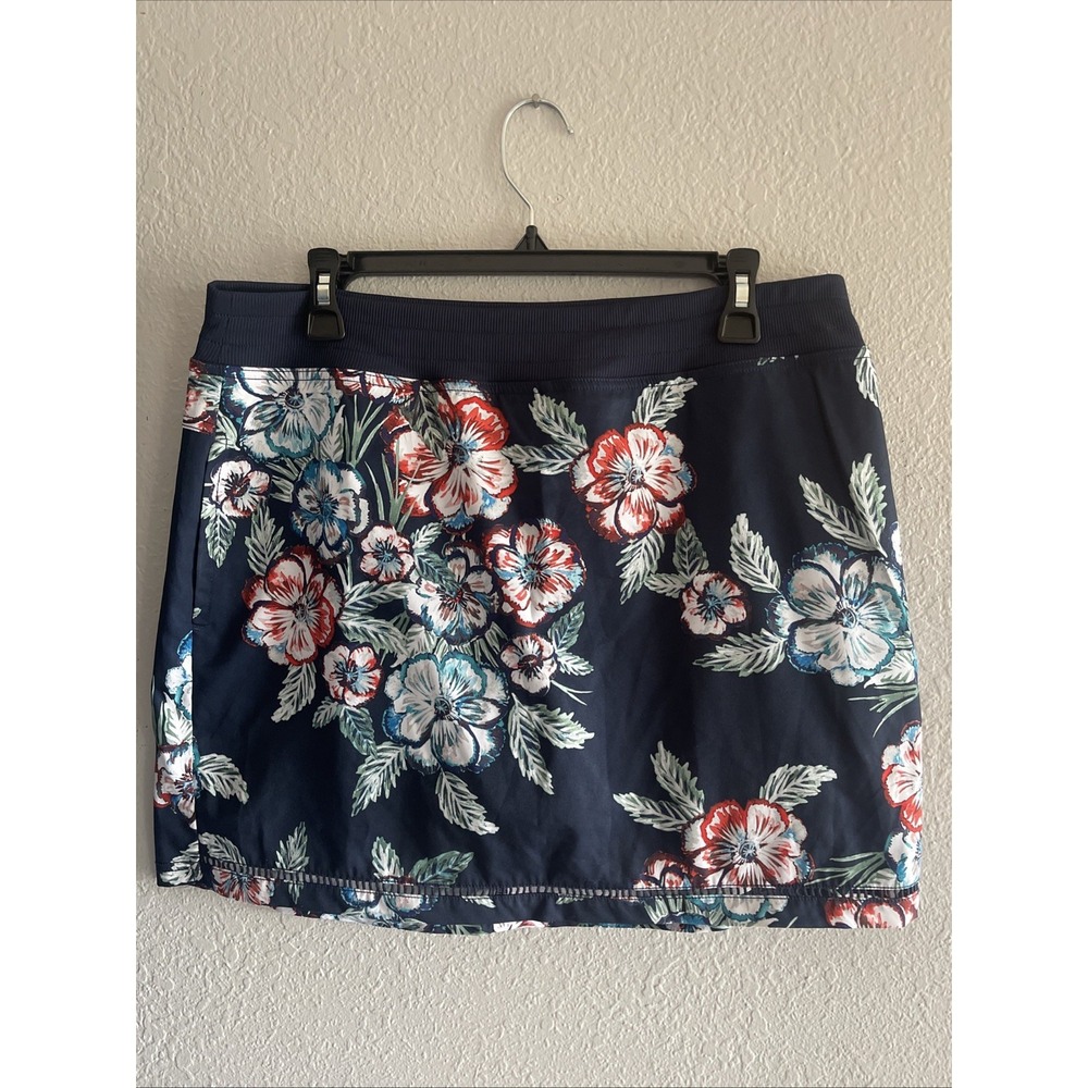St John's Bay Skort Womens M Blue Floral Active